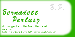 bernadett perlusz business card